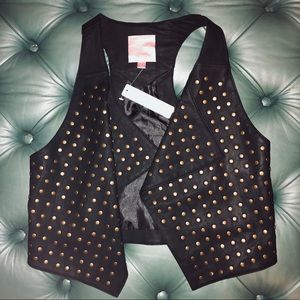 LAST CHANCE Romeo Couture NWT Black Studded Vest